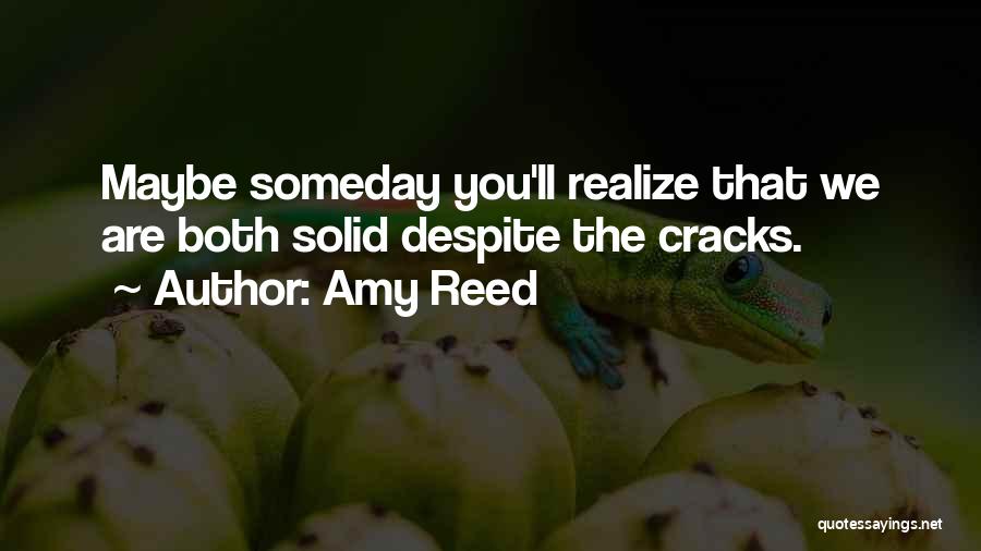 Amy Reed Quotes: Maybe Someday You'll Realize That We Are Both Solid Despite The Cracks.