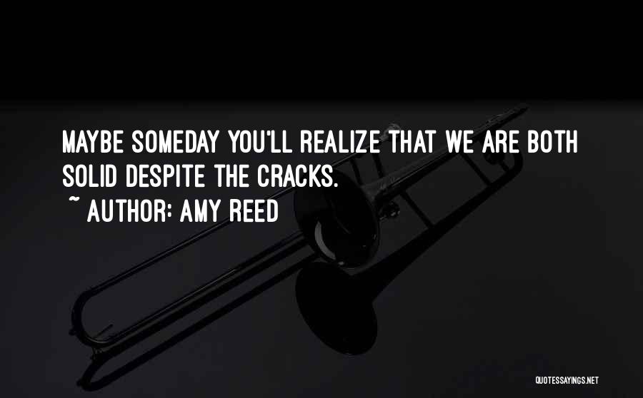 Amy Reed Quotes: Maybe Someday You'll Realize That We Are Both Solid Despite The Cracks.