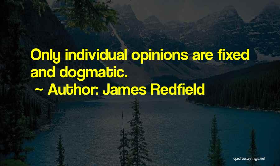 James Redfield Quotes: Only Individual Opinions Are Fixed And Dogmatic.