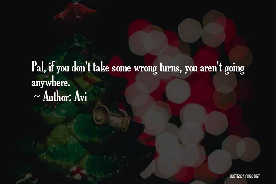 Avi Quotes: Pal, If You Don't Take Some Wrong Turns, You Aren't Going Anywhere.