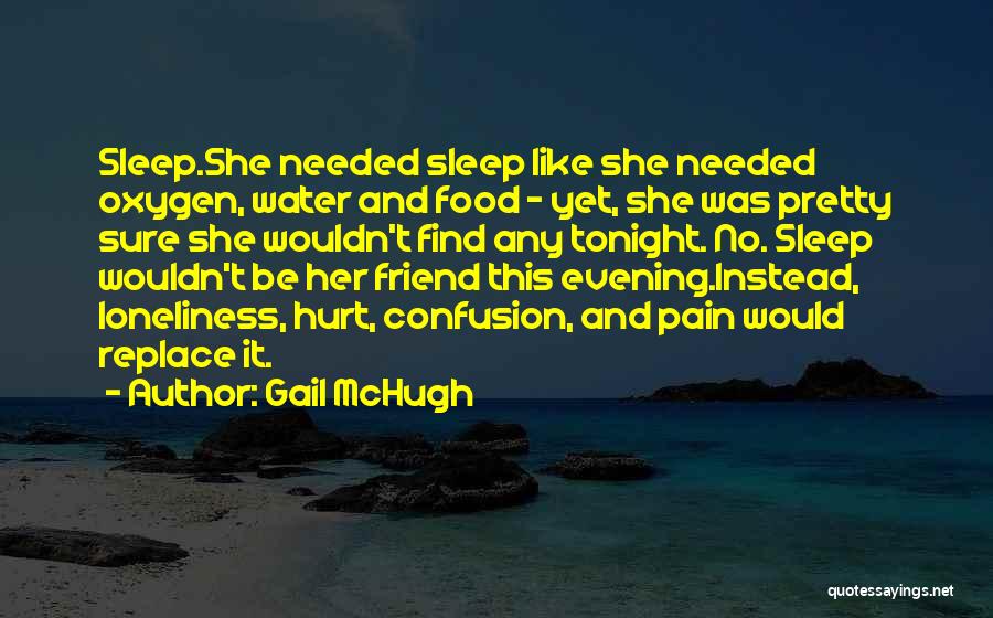 Gail McHugh Quotes: Sleep.she Needed Sleep Like She Needed Oxygen, Water And Food - Yet, She Was Pretty Sure She Wouldn't Find Any