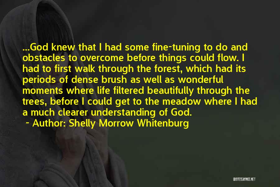 Shelly Morrow Whitenburg Quotes: ...god Knew That I Had Some Fine-tuning To Do And Obstacles To Overcome Before Things Could Flow. I Had To