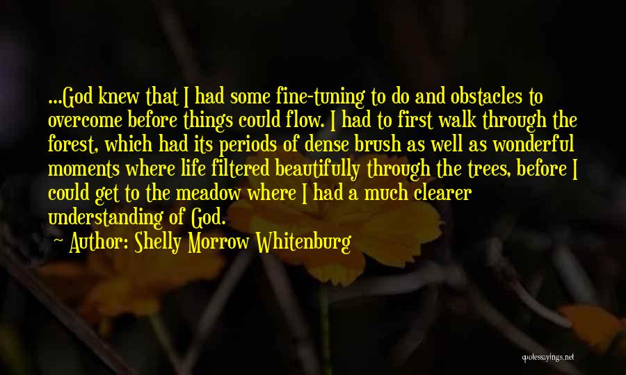 Shelly Morrow Whitenburg Quotes: ...god Knew That I Had Some Fine-tuning To Do And Obstacles To Overcome Before Things Could Flow. I Had To