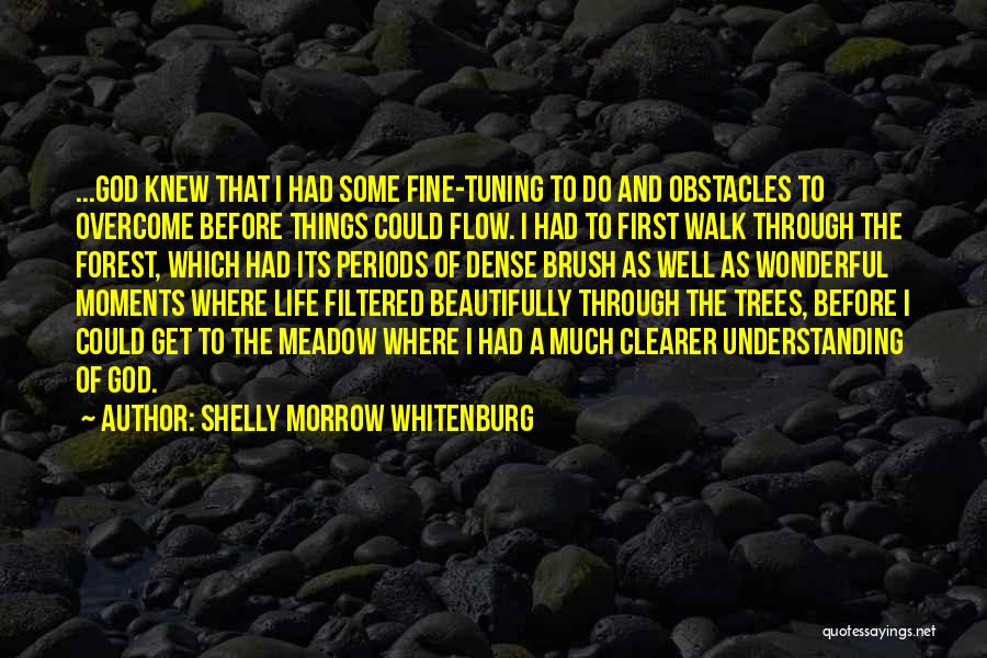 Shelly Morrow Whitenburg Quotes: ...god Knew That I Had Some Fine-tuning To Do And Obstacles To Overcome Before Things Could Flow. I Had To