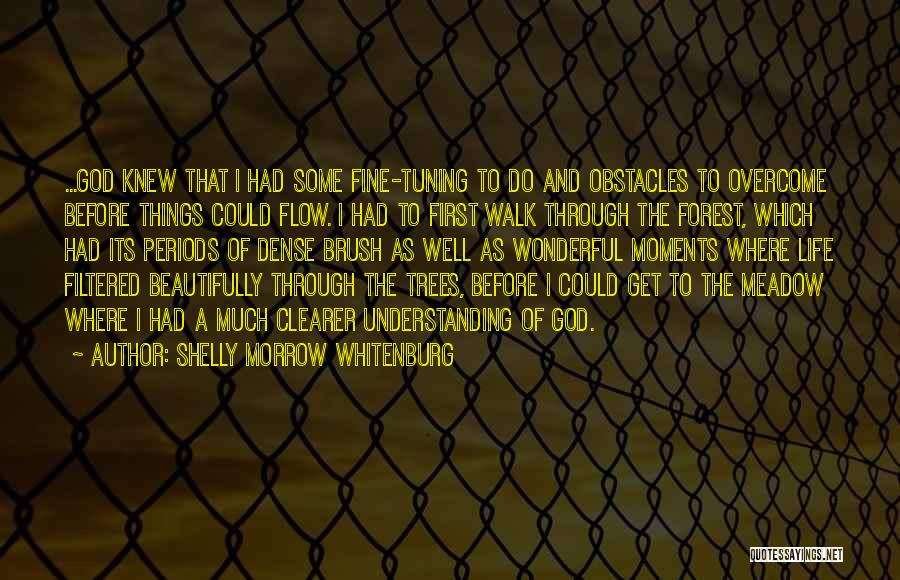 Shelly Morrow Whitenburg Quotes: ...god Knew That I Had Some Fine-tuning To Do And Obstacles To Overcome Before Things Could Flow. I Had To