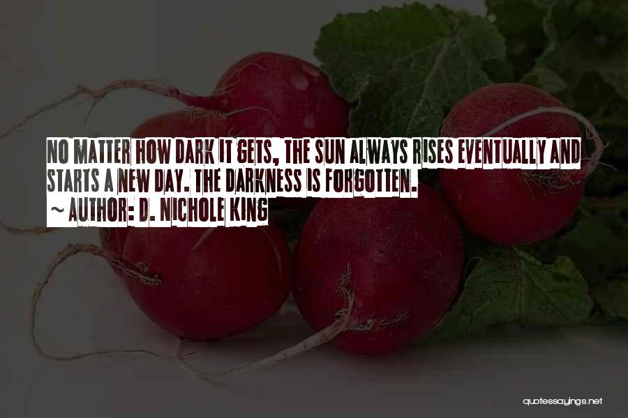 D. Nichole King Quotes: No Matter How Dark It Gets, The Sun Always Rises Eventually And Starts A New Day. The Darkness Is Forgotten.