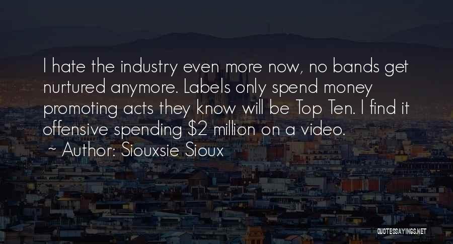 Siouxsie Sioux Quotes: I Hate The Industry Even More Now, No Bands Get Nurtured Anymore. Labels Only Spend Money Promoting Acts They Know