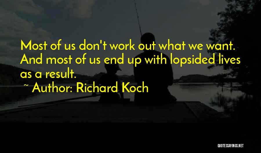 Richard Koch Quotes: Most Of Us Don't Work Out What We Want. And Most Of Us End Up With Lopsided Lives As A