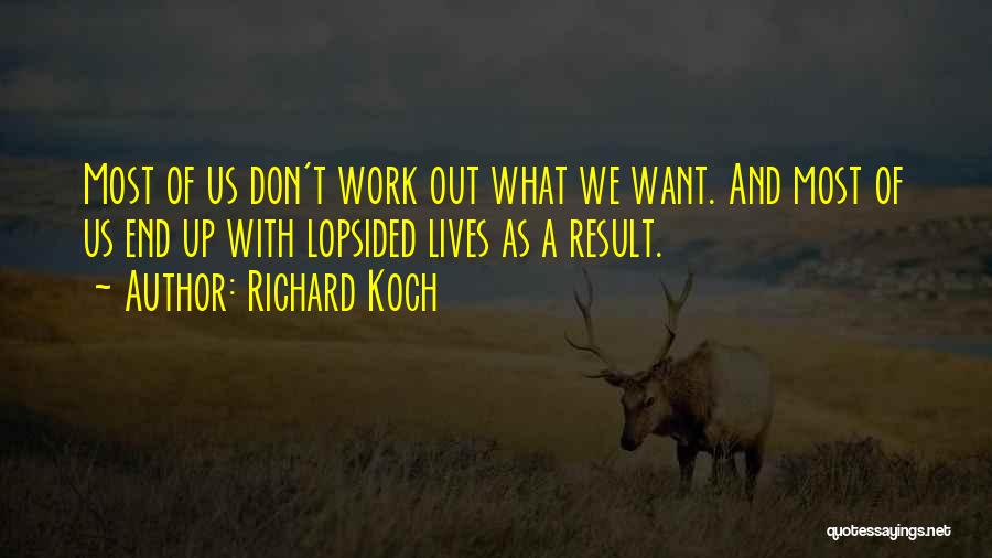 Richard Koch Quotes: Most Of Us Don't Work Out What We Want. And Most Of Us End Up With Lopsided Lives As A