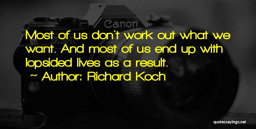 Richard Koch Quotes: Most Of Us Don't Work Out What We Want. And Most Of Us End Up With Lopsided Lives As A