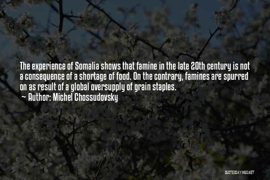 Michel Chossudovsky Quotes: The Experience Of Somalia Shows That Famine In The Late 20th Century Is Not A Consequence Of A Shortage Of