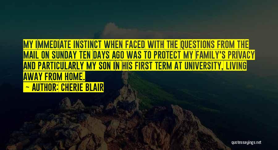Cherie Blair Quotes: My Immediate Instinct When Faced With The Questions From The Mail On Sunday Ten Days Ago Was To Protect My