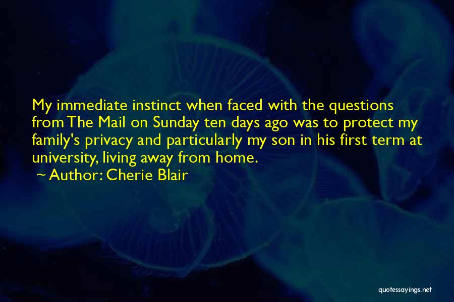 Cherie Blair Quotes: My Immediate Instinct When Faced With The Questions From The Mail On Sunday Ten Days Ago Was To Protect My