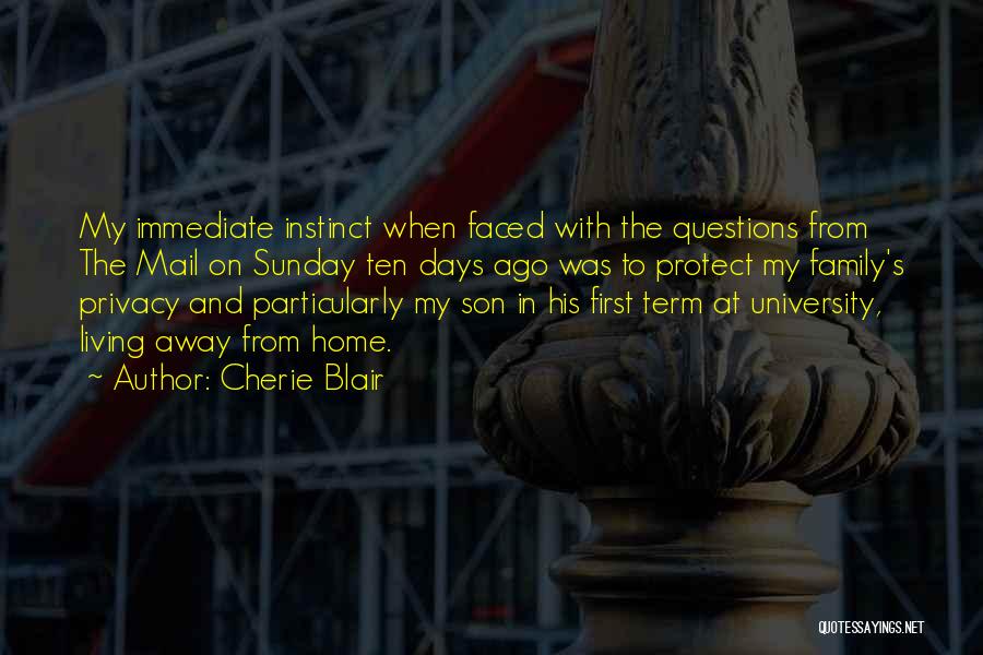 Cherie Blair Quotes: My Immediate Instinct When Faced With The Questions From The Mail On Sunday Ten Days Ago Was To Protect My