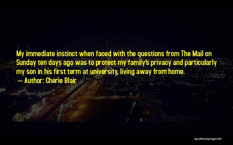 Cherie Blair Quotes: My Immediate Instinct When Faced With The Questions From The Mail On Sunday Ten Days Ago Was To Protect My