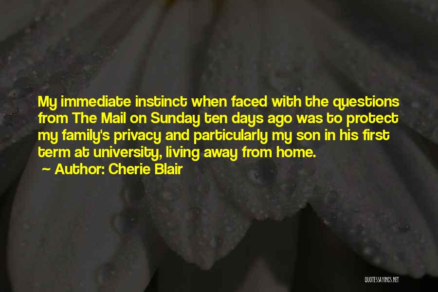 Cherie Blair Quotes: My Immediate Instinct When Faced With The Questions From The Mail On Sunday Ten Days Ago Was To Protect My