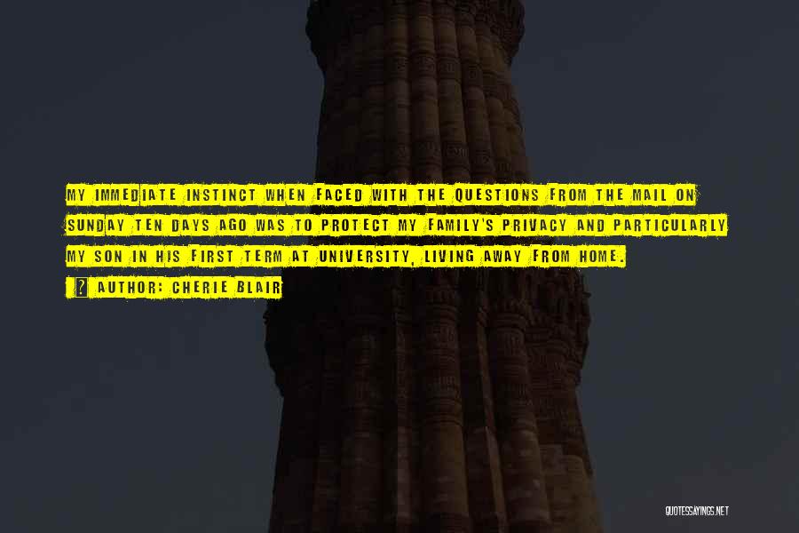 Cherie Blair Quotes: My Immediate Instinct When Faced With The Questions From The Mail On Sunday Ten Days Ago Was To Protect My