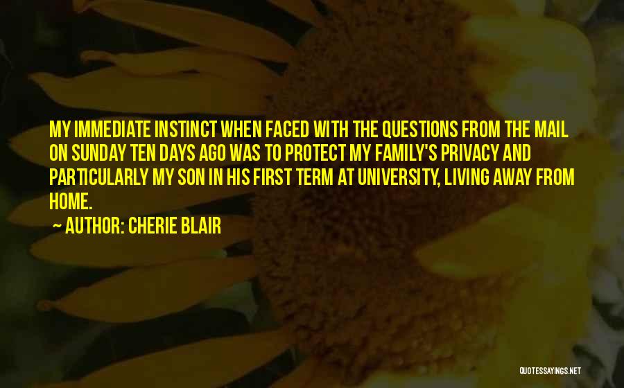 Cherie Blair Quotes: My Immediate Instinct When Faced With The Questions From The Mail On Sunday Ten Days Ago Was To Protect My