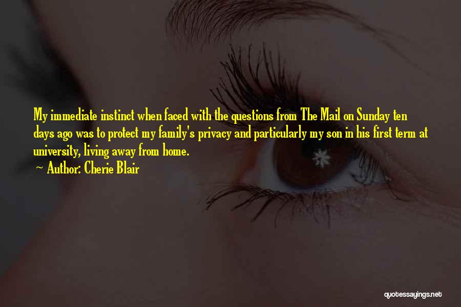Cherie Blair Quotes: My Immediate Instinct When Faced With The Questions From The Mail On Sunday Ten Days Ago Was To Protect My
