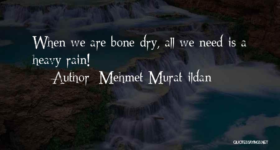 Mehmet Murat Ildan Quotes: When We Are Bone-dry, All We Need Is A Heavy Rain!