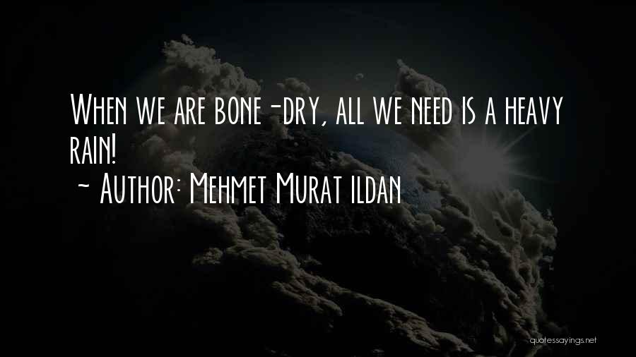 Mehmet Murat Ildan Quotes: When We Are Bone-dry, All We Need Is A Heavy Rain!