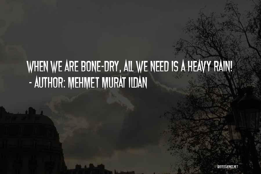 Mehmet Murat Ildan Quotes: When We Are Bone-dry, All We Need Is A Heavy Rain!