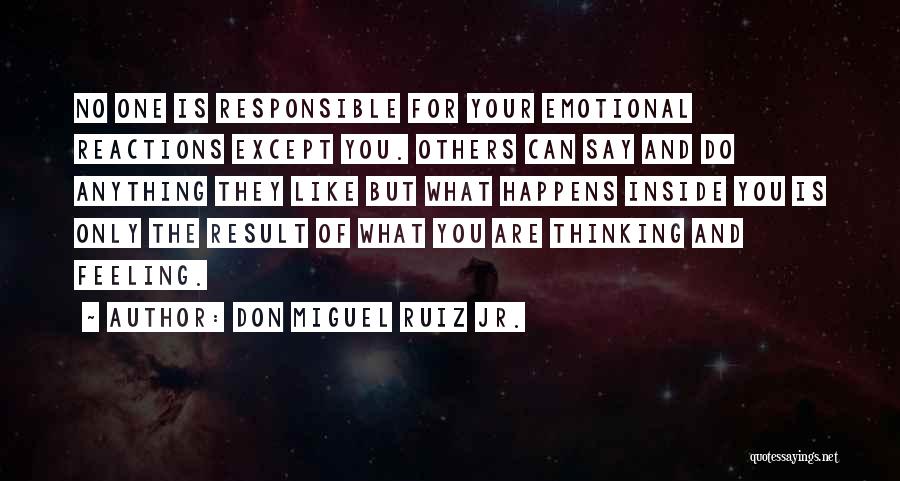 Don Miguel Ruiz Jr. Quotes: No One Is Responsible For Your Emotional Reactions Except You. Others Can Say And Do Anything They Like But What