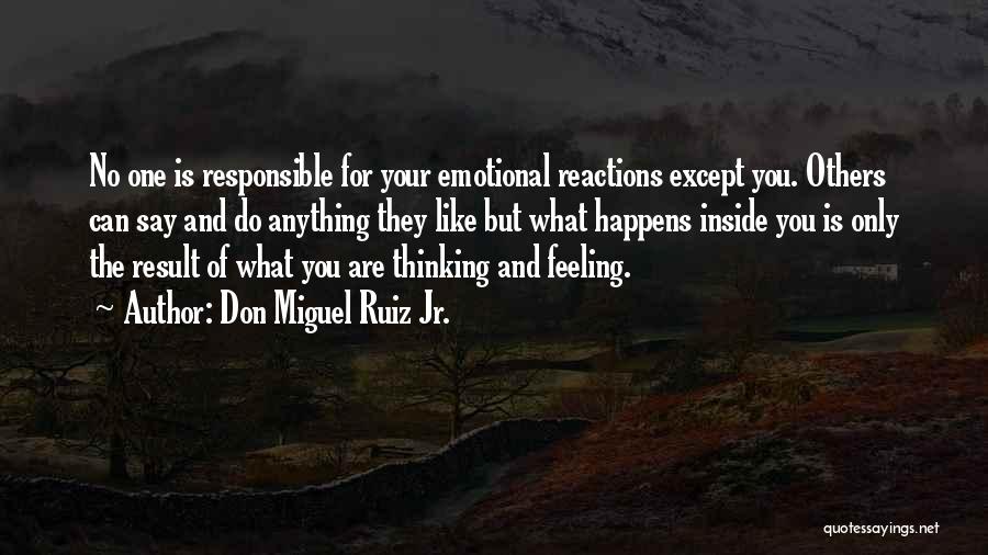 Don Miguel Ruiz Jr. Quotes: No One Is Responsible For Your Emotional Reactions Except You. Others Can Say And Do Anything They Like But What