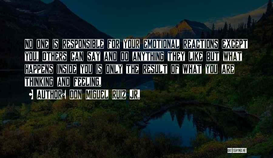 Don Miguel Ruiz Jr. Quotes: No One Is Responsible For Your Emotional Reactions Except You. Others Can Say And Do Anything They Like But What