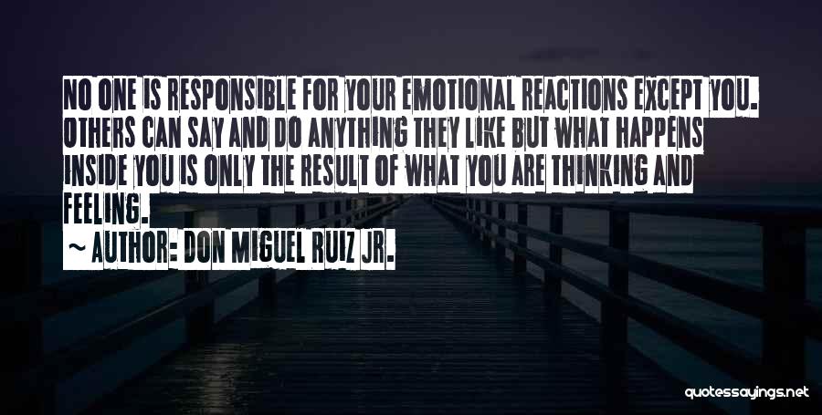 Don Miguel Ruiz Jr. Quotes: No One Is Responsible For Your Emotional Reactions Except You. Others Can Say And Do Anything They Like But What