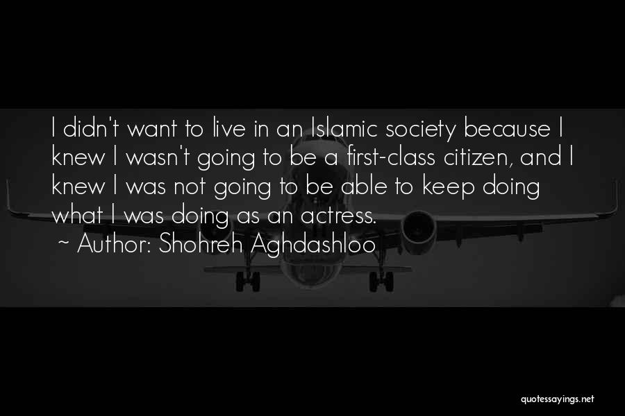 Shohreh Aghdashloo Quotes: I Didn't Want To Live In An Islamic Society Because I Knew I Wasn't Going To Be A First-class Citizen,