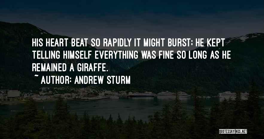 Andrew Sturm Quotes: His Heart Beat So Rapidly It Might Burst; He Kept Telling Himself Everything Was Fine So Long As He Remained