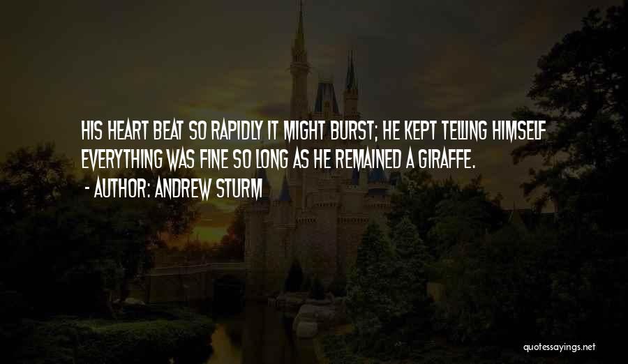 Andrew Sturm Quotes: His Heart Beat So Rapidly It Might Burst; He Kept Telling Himself Everything Was Fine So Long As He Remained