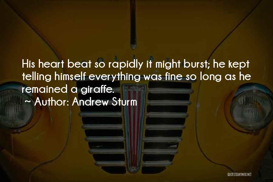 Andrew Sturm Quotes: His Heart Beat So Rapidly It Might Burst; He Kept Telling Himself Everything Was Fine So Long As He Remained