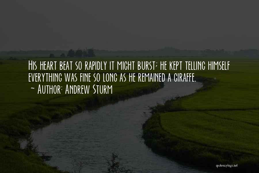 Andrew Sturm Quotes: His Heart Beat So Rapidly It Might Burst; He Kept Telling Himself Everything Was Fine So Long As He Remained