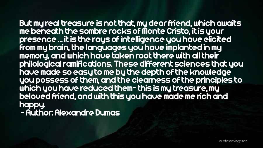 Alexandre Dumas Quotes: But My Real Treasure Is Not That, My Dear Friend, Which Awaits Me Beneath The Sombre Rocks Of Monte Cristo,