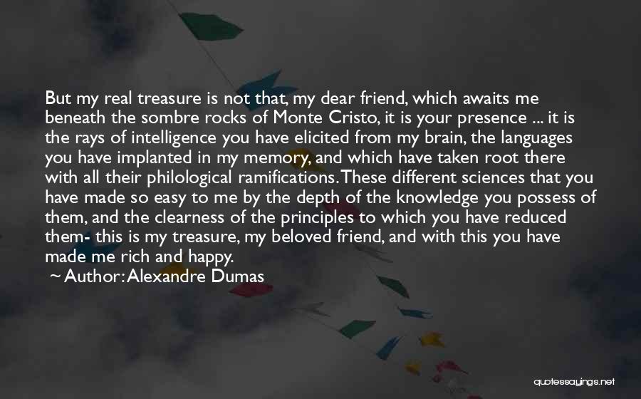 Alexandre Dumas Quotes: But My Real Treasure Is Not That, My Dear Friend, Which Awaits Me Beneath The Sombre Rocks Of Monte Cristo,