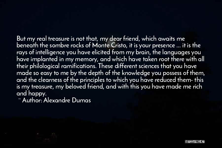 Alexandre Dumas Quotes: But My Real Treasure Is Not That, My Dear Friend, Which Awaits Me Beneath The Sombre Rocks Of Monte Cristo,