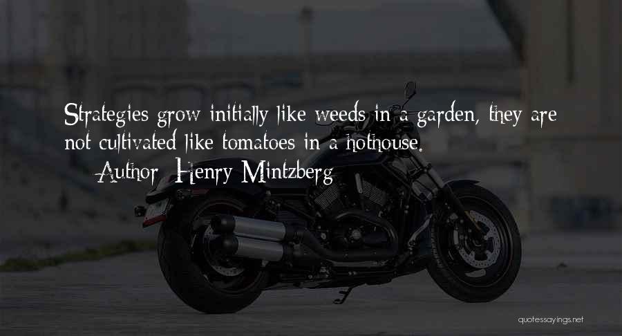 Henry Mintzberg Quotes: Strategies Grow Initially Like Weeds In A Garden, They Are Not Cultivated Like Tomatoes In A Hothouse.