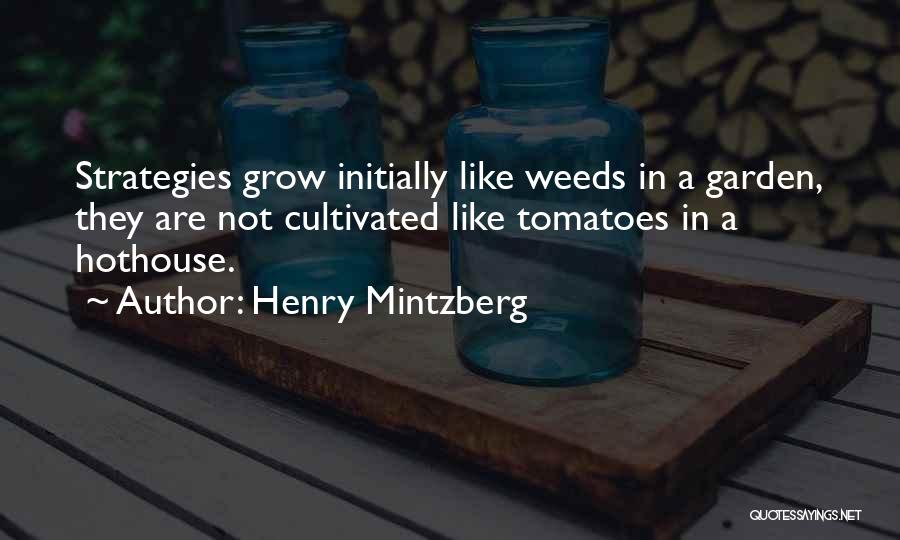 Henry Mintzberg Quotes: Strategies Grow Initially Like Weeds In A Garden, They Are Not Cultivated Like Tomatoes In A Hothouse.