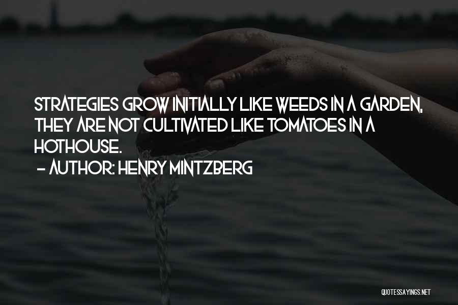 Henry Mintzberg Quotes: Strategies Grow Initially Like Weeds In A Garden, They Are Not Cultivated Like Tomatoes In A Hothouse.