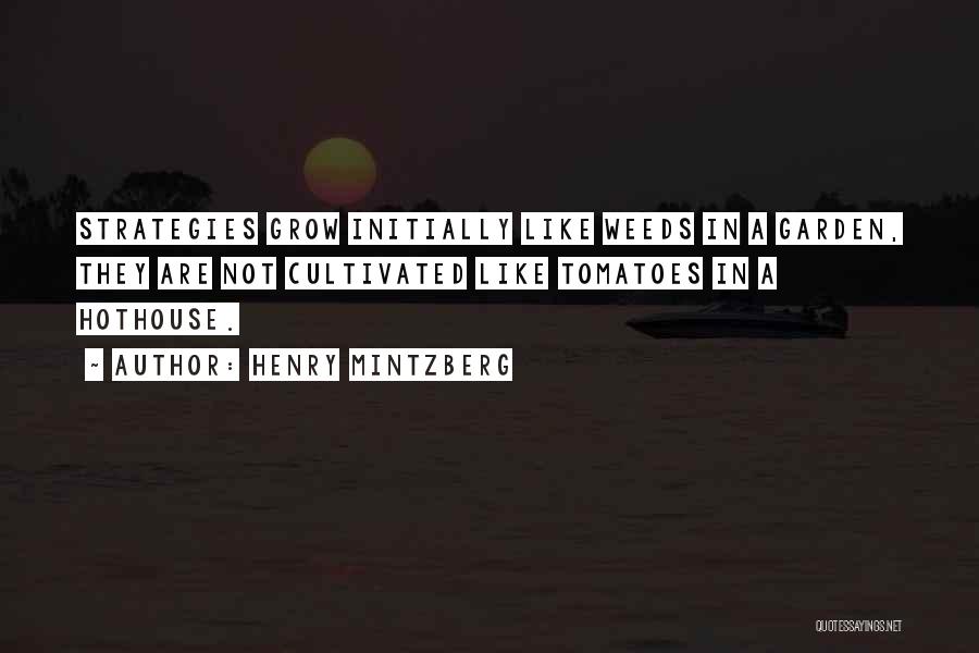 Henry Mintzberg Quotes: Strategies Grow Initially Like Weeds In A Garden, They Are Not Cultivated Like Tomatoes In A Hothouse.