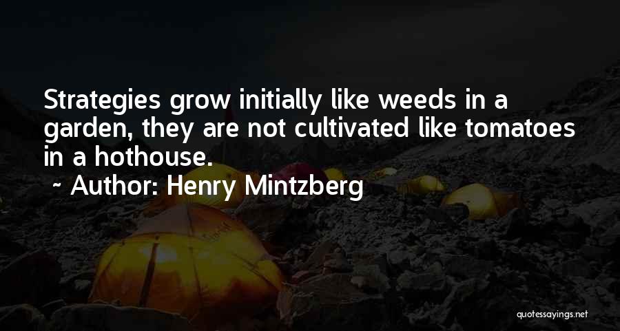 Henry Mintzberg Quotes: Strategies Grow Initially Like Weeds In A Garden, They Are Not Cultivated Like Tomatoes In A Hothouse.