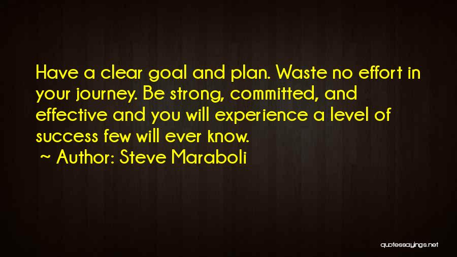 Steve Maraboli Quotes: Have A Clear Goal And Plan. Waste No Effort In Your Journey. Be Strong, Committed, And Effective And You Will