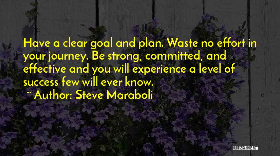 Steve Maraboli Quotes: Have A Clear Goal And Plan. Waste No Effort In Your Journey. Be Strong, Committed, And Effective And You Will