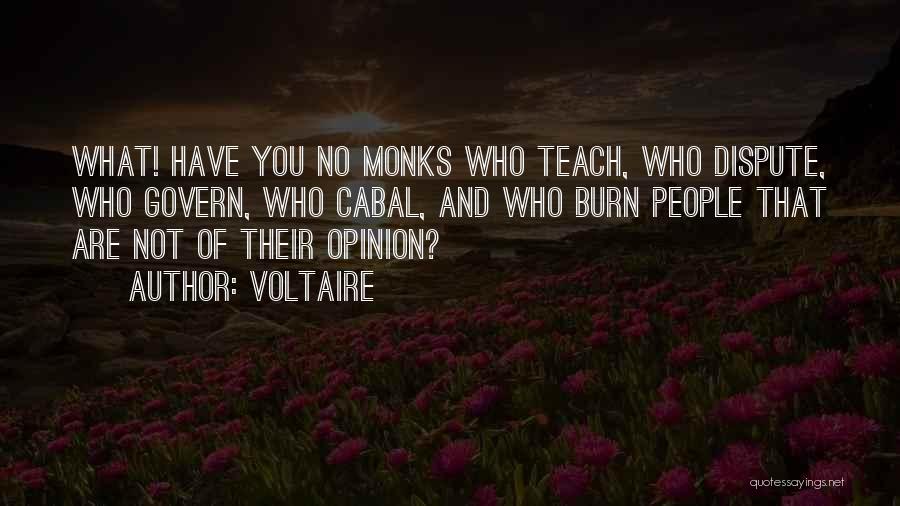 Voltaire Quotes: What! Have You No Monks Who Teach, Who Dispute, Who Govern, Who Cabal, And Who Burn People That Are Not