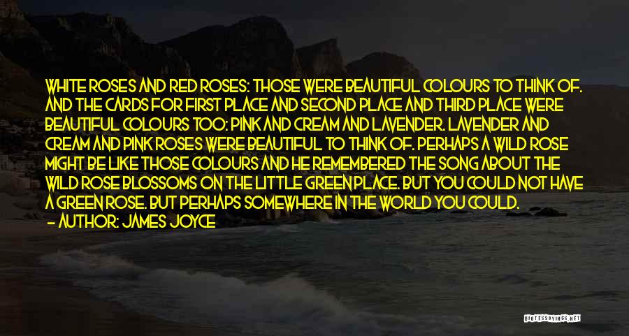 James Joyce Quotes: White Roses And Red Roses: Those Were Beautiful Colours To Think Of. And The Cards For First Place And Second