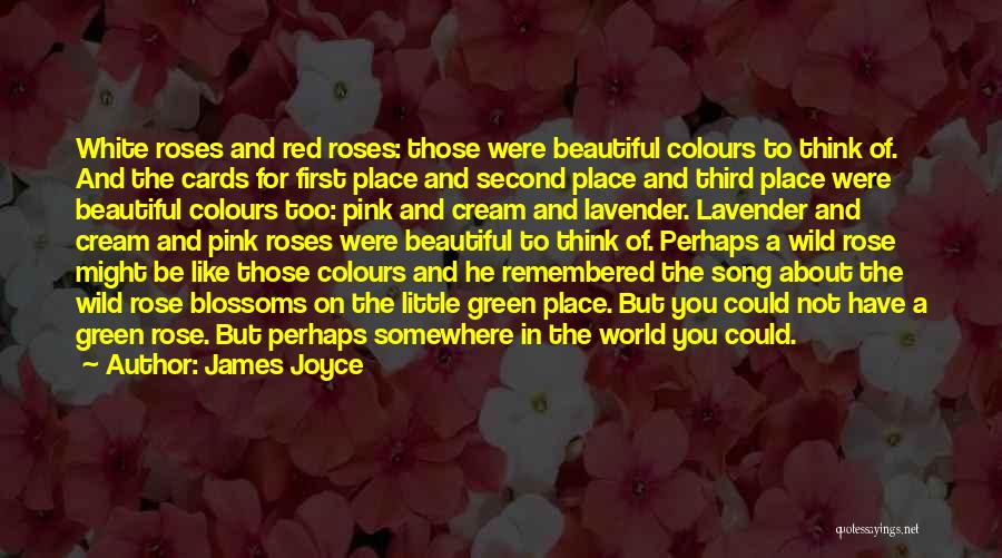 James Joyce Quotes: White Roses And Red Roses: Those Were Beautiful Colours To Think Of. And The Cards For First Place And Second