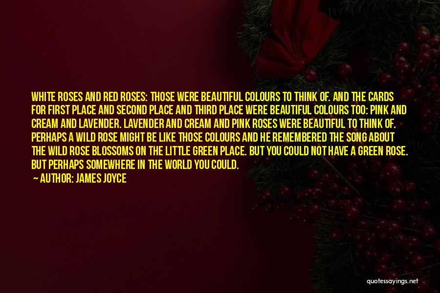 James Joyce Quotes: White Roses And Red Roses: Those Were Beautiful Colours To Think Of. And The Cards For First Place And Second