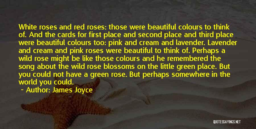 James Joyce Quotes: White Roses And Red Roses: Those Were Beautiful Colours To Think Of. And The Cards For First Place And Second